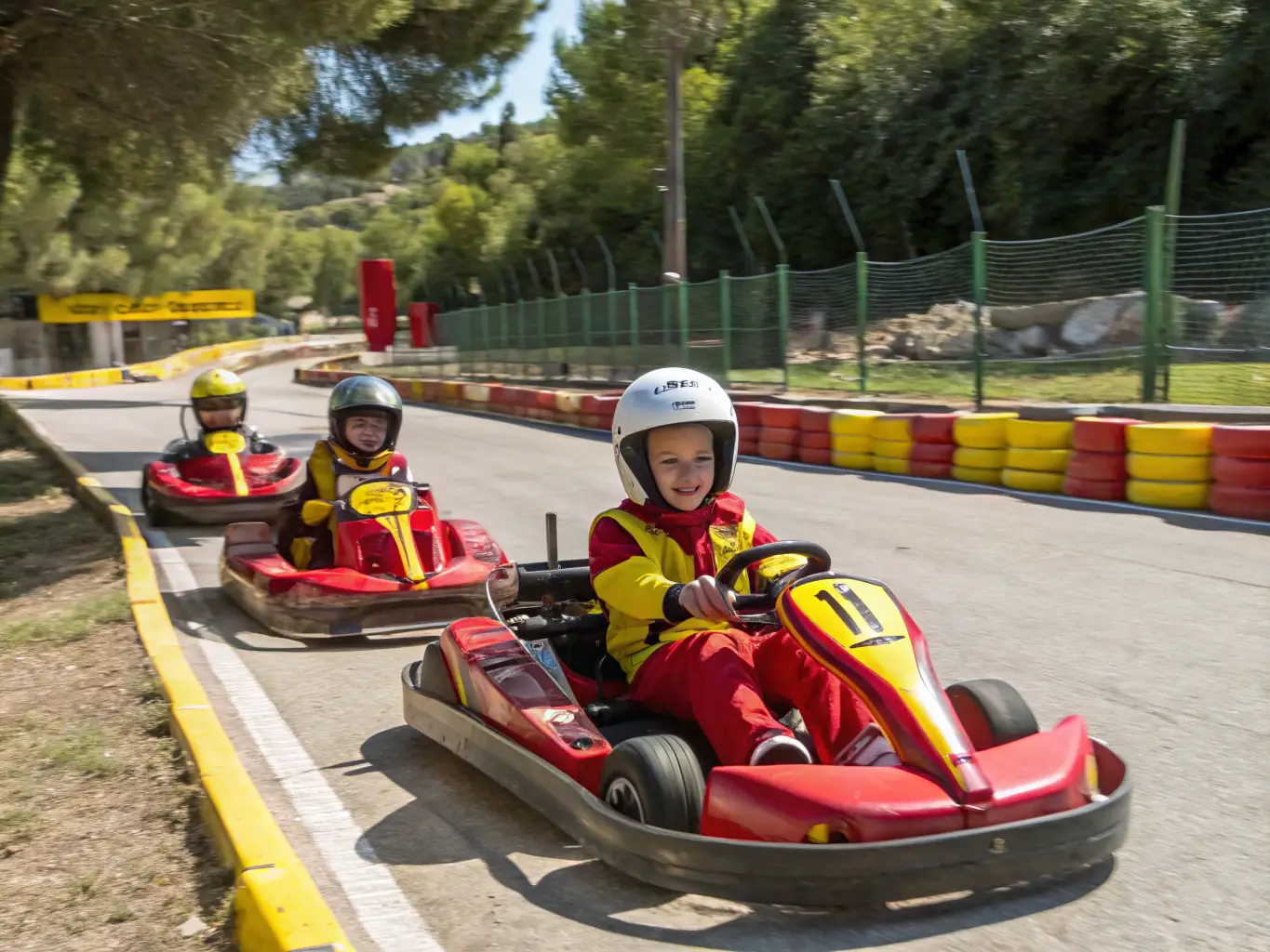 A vibrant image showcasing participants engaged in a karting session at a START PILOTE event, emphasizing the excitement and accessibility of entry-level motorsport.